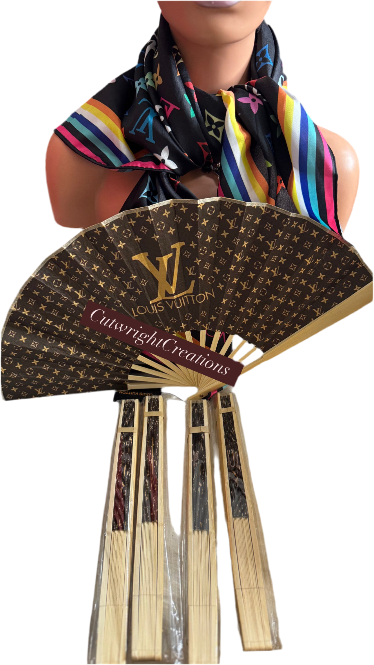 Designer Fan Brown LV